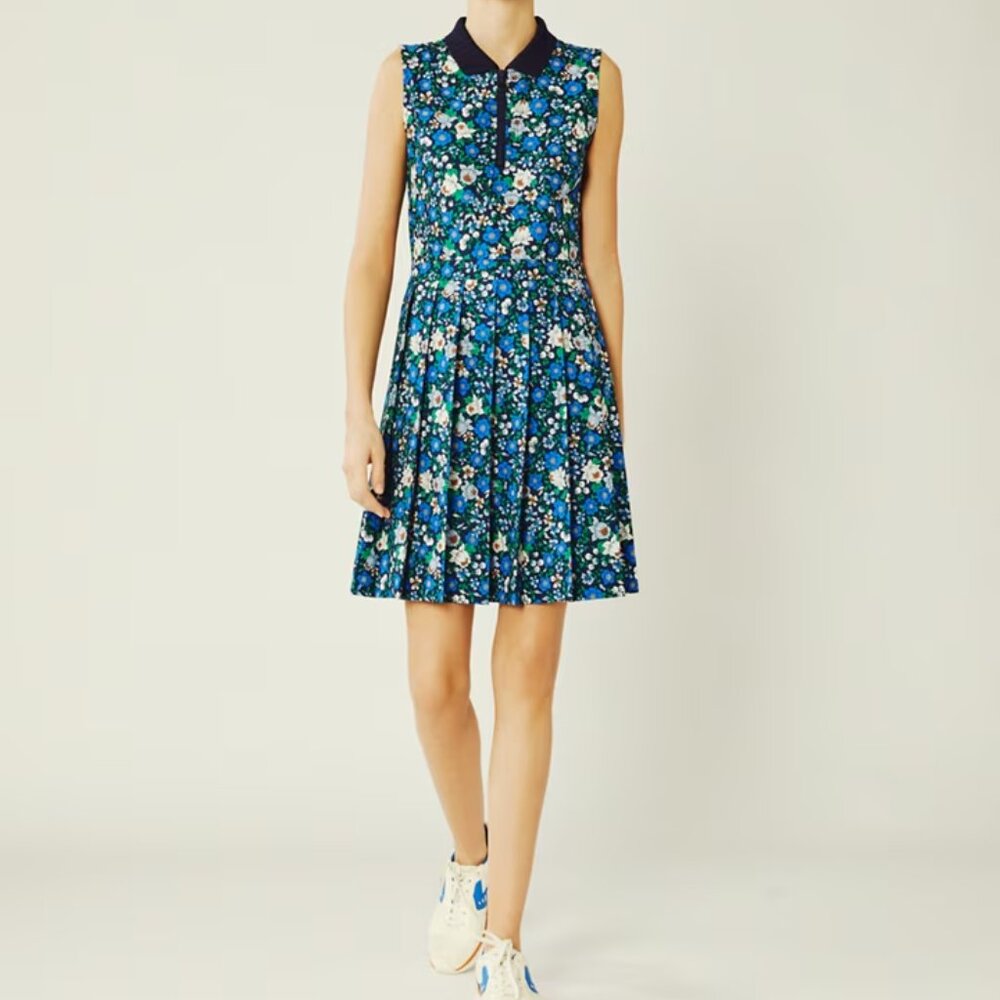 Tory Burch Tory Sport Floral Pleated Golf Dress large l